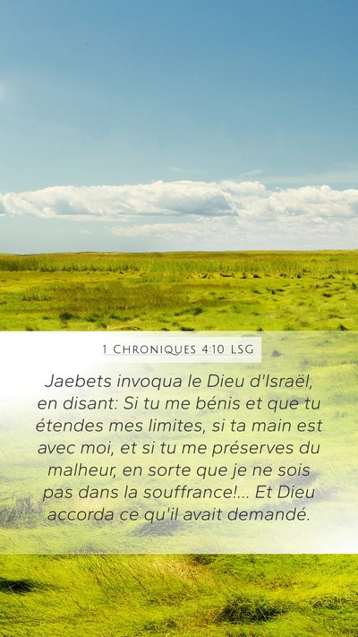 1 Chroniques 4:10 LSG Bible Verse Image