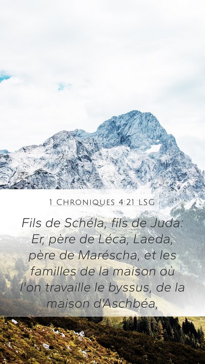1 Chroniques 4:21 LSG Bible Verse Image