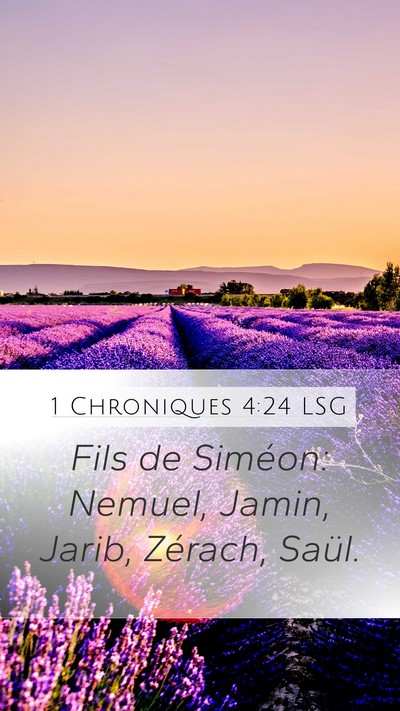 1 Chroniques 4:24 LSG Bible Verse Image