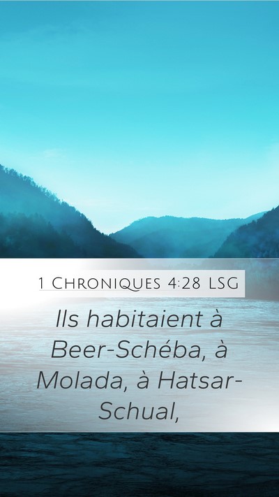 1 Chroniques 4:28 LSG Bible Verse Image