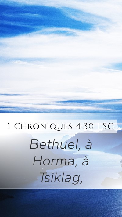 1 Chroniques 4:30 LSG Bible Verse Image