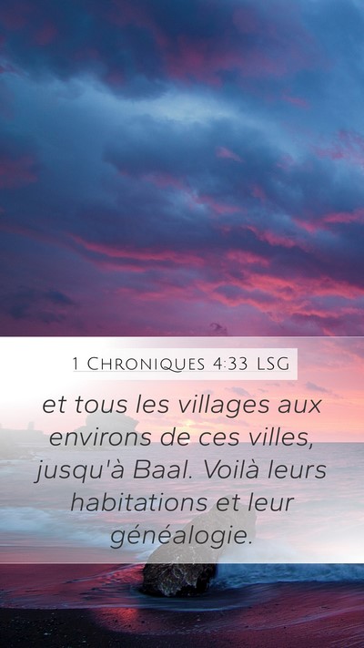 1 Chroniques 4:33 LSG Bible Verse Image