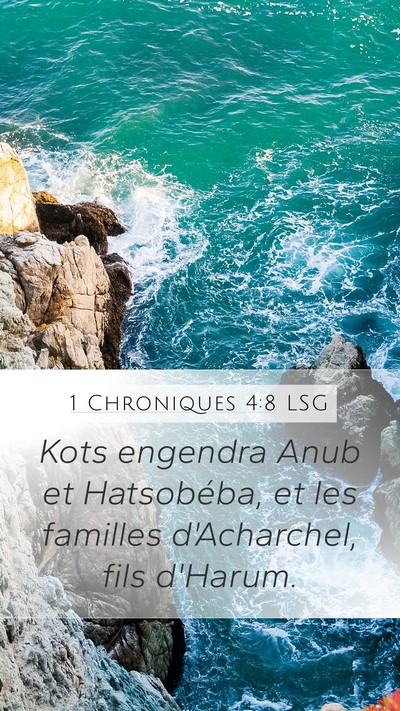 1 Chroniques 4:8 LSG Mobile Phone Wallpaper - Kots engendra Anub et Hatsobéba, et les familles - Mobile Bible Verse Wallpaper