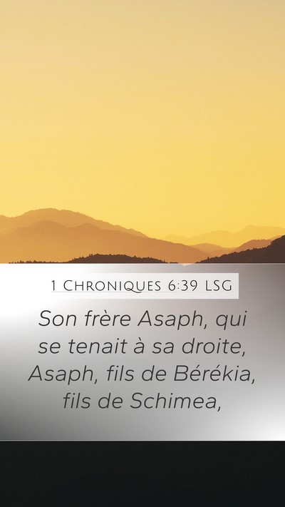 1 Chroniques 6:39 LSG Bible Verse Image
