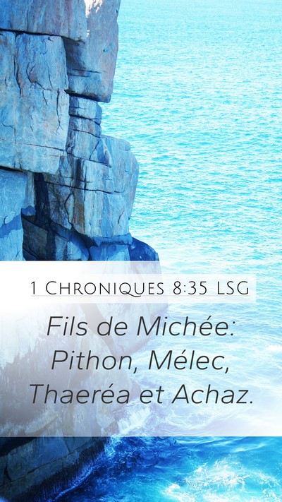 1 Chroniques 8:35 LSG Mobile Phone Wallpaper - Fils de Michée: Pithon, Mélec, Thaeréa et - Mobile Bible Verse Wallpaper
