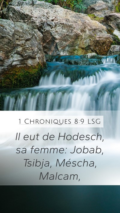 1 Chroniques 8:9 LSG Mobile Phone Wallpaper - Il eut de Hodesch, sa femme: Jobab, Tsibja, - Mobile Bible Verse Wallpaper