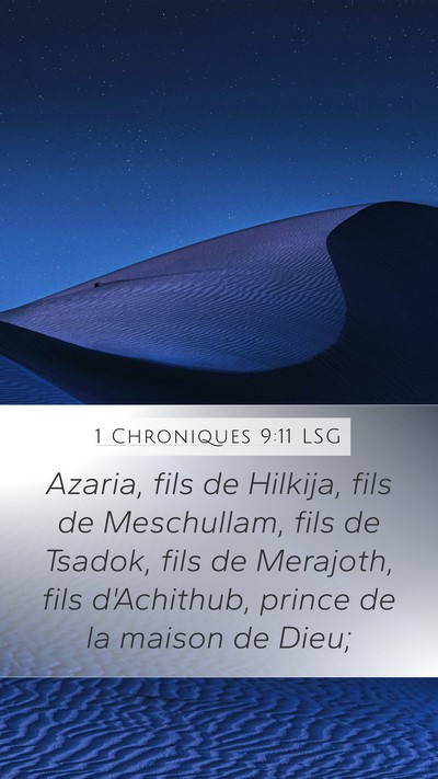 1 Chroniques 9:11 LSG Bible Verse Image