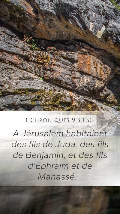 1 Chroniques 9:3 LSG Bible Verse Image