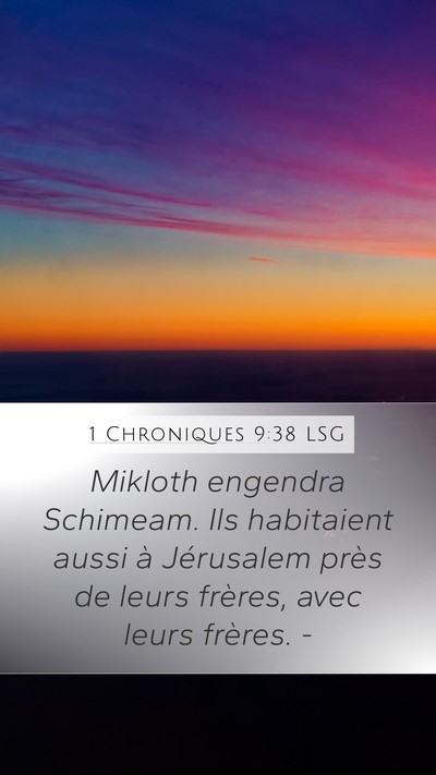 1 Chroniques 9:38 LSG Bible Verse Image