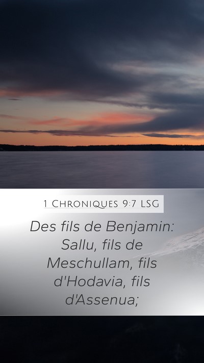 1 Chroniques 9:7 LSG Bible Verse Image