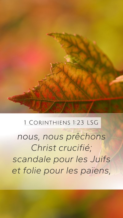 1 Corinthiens 1:23 LSG Bible Verse Image
