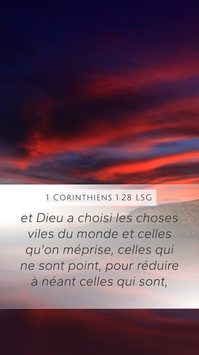 1 Corinthiens 1:28 LSG Bible Verse Image