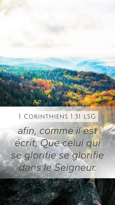 1 Corinthiens 1:31 LSG Bible Verse Image