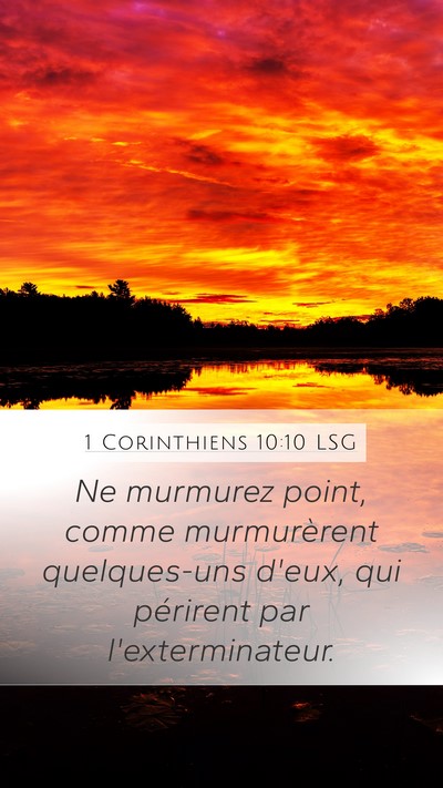 1 Corinthiens 10:10 LSG Bible Verse Image
