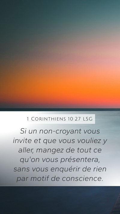 1 Corinthiens 10:27 LSG Bible Verse Image