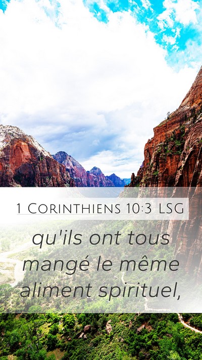 1 Corinthiens 10:3 LSG Bible Verse Image