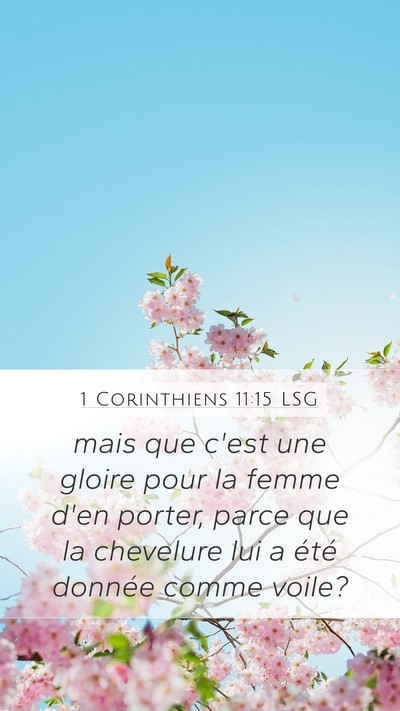 1 Corinthiens 11:15 LSG Mobile Phone Wallpaper - mais que c'est une gloire pour la femme d'en - Mobile Bible Verse Wallpaper
