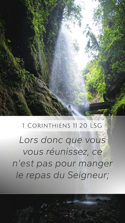 1 Corinthiens 11:20 LSG Bible Verse Image