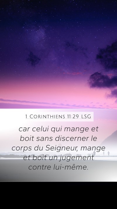 1 Corinthiens 11:29 LSG Bible Verse Image