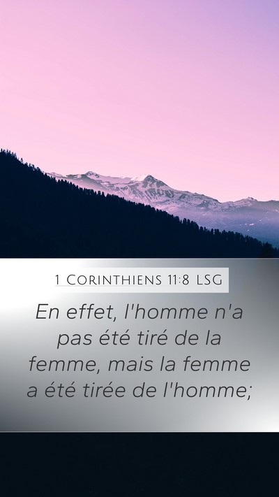 1 Corinthiens 11:8 LSG Bible Verse Image