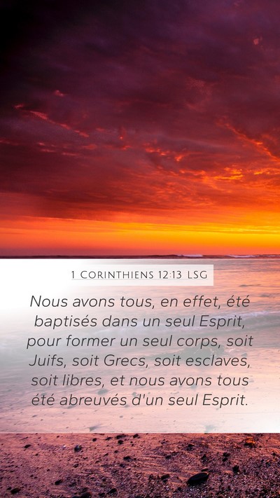 1 Corinthiens 12:13 LSG Bible Verse Image