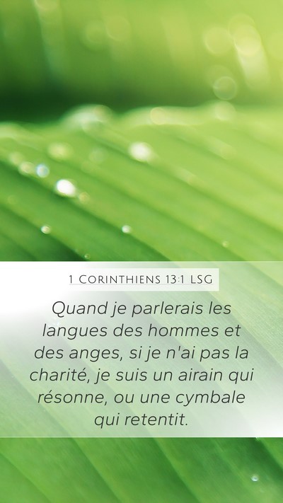 1 Corinthiens 13:1 LSG Bible Verse Image
