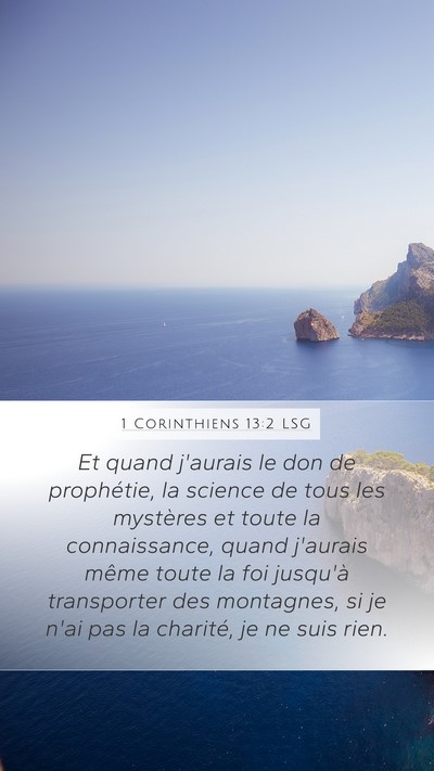 1 Corinthiens 13:2 LSG Bible Verse Image