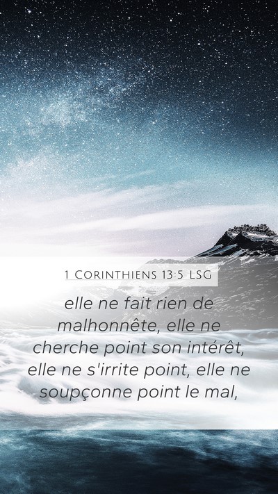 1 Corinthiens 13:5 LSG Bible Verse Image