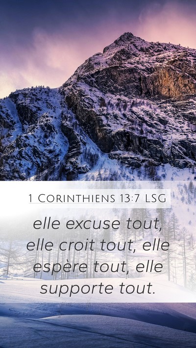 1 Corinthiens 13:7 LSG Bible Verse Image