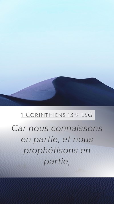 1 Corinthiens 13:9 LSG Bible Verse Image