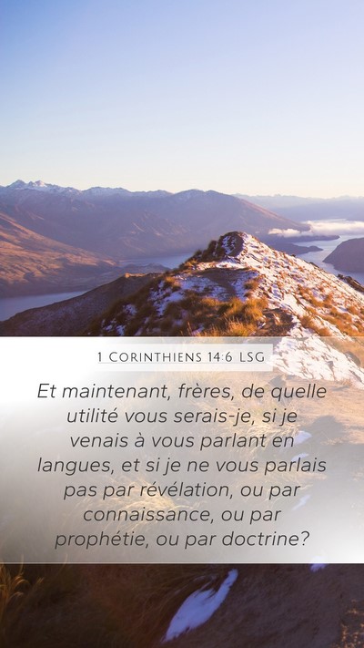 1 Corinthiens 14:6 LSG Bible Verse Image