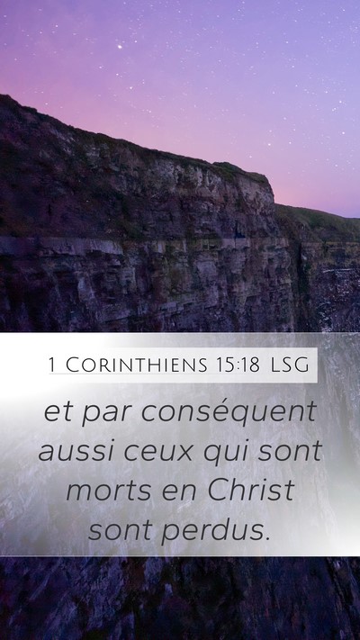 1 Corinthiens 15:18 LSG Bible Verse Image