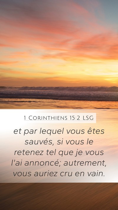 1 Corinthiens 15:2 LSG Bible Verse Image
