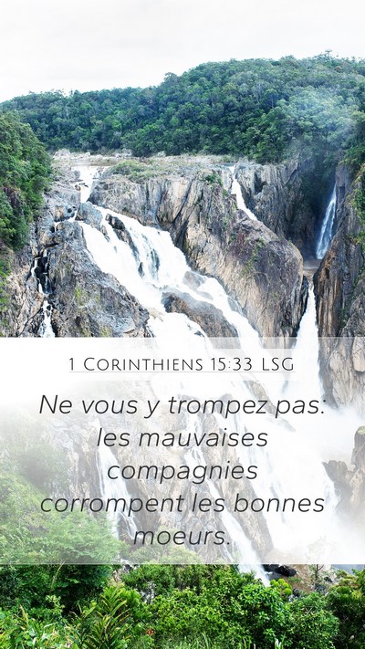 1 Corinthiens 15:33 LSG Bible Verse Image