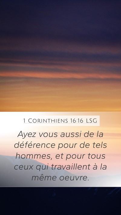 1 Corinthiens 16:16 LSG Bible Verse Image