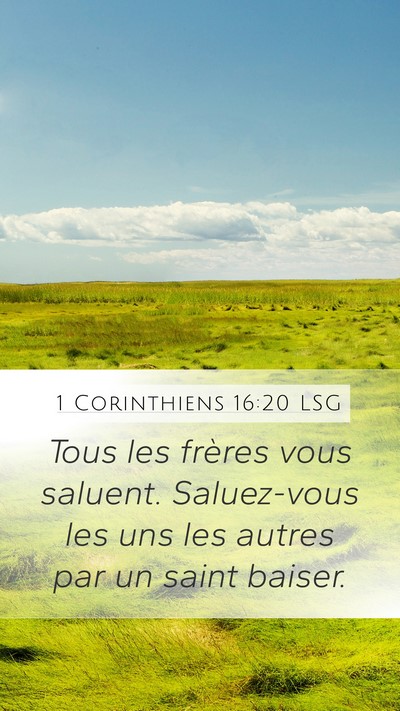 1 Corinthiens 16:20 LSG Bible Verse Image