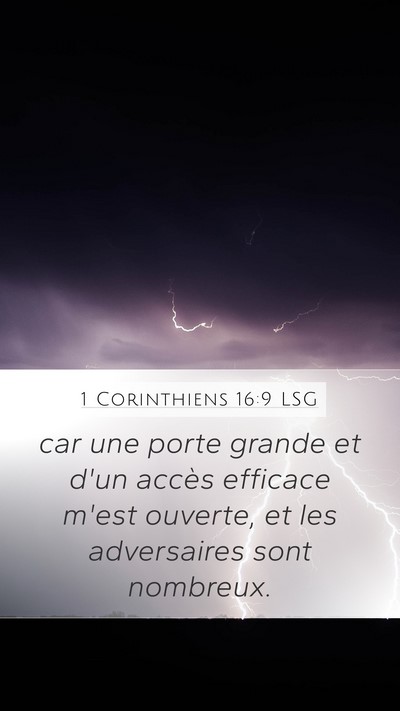 1 Corinthiens 16:9 LSG Bible Verse Image