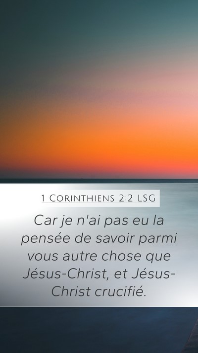 1 Corinthiens 2:2 LSG Bible Verse Image
