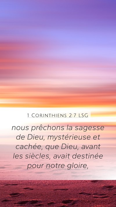 1 Corinthiens 2:7 LSG Bible Verse Image