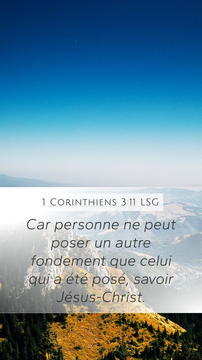 1 Corinthiens 3:11 LSG Bible Verse Image