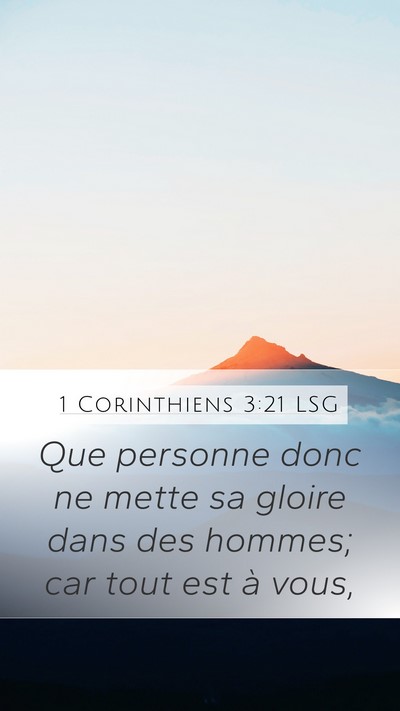 1 Corinthiens 3:21 LSG Bible Verse Image