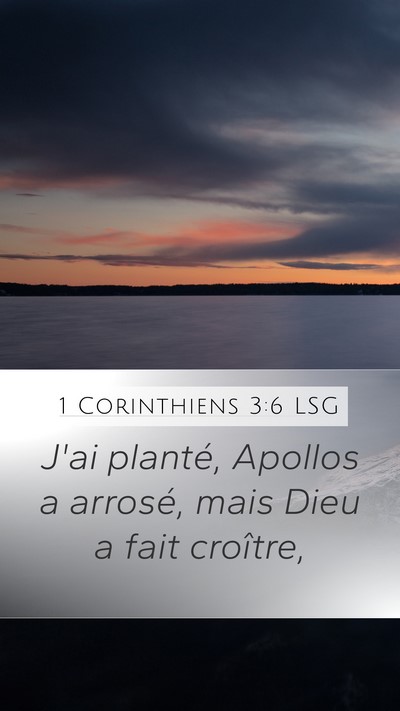 1 Corinthiens 3:6 LSG Bible Verse Image
