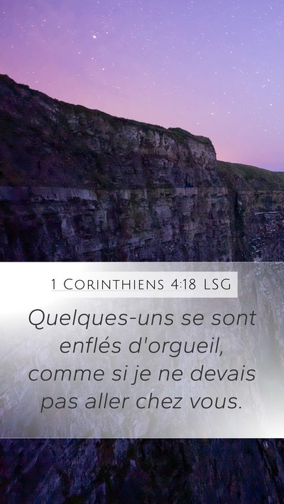 1 Corinthiens 4:18 LSG Bible Verse Image