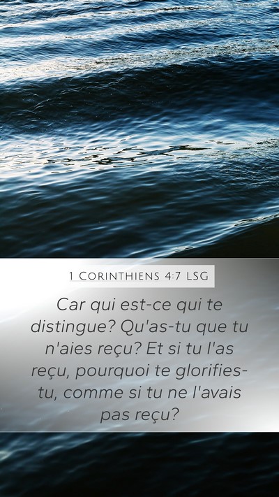 1 Corinthiens 4:7 LSG Bible Verse Image
