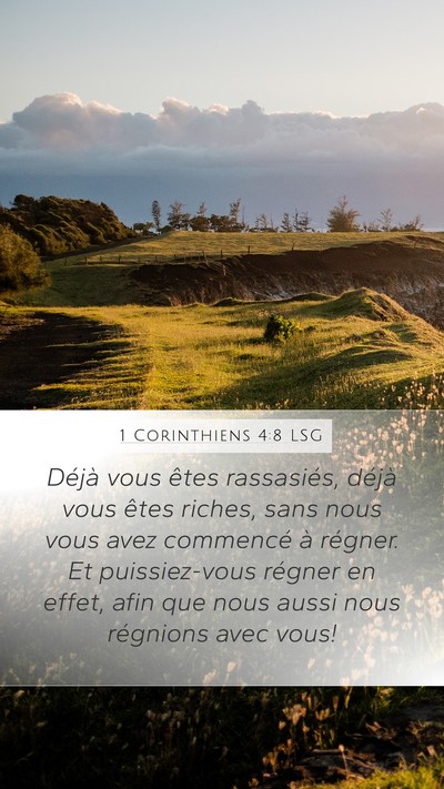 1 Corinthiens 4:8 LSG Bible Verse Image