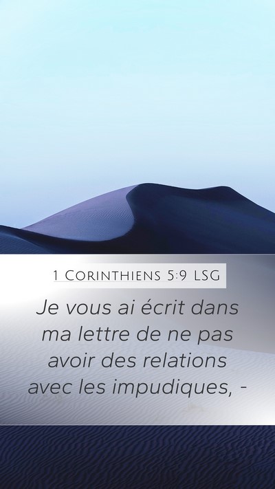 1 Corinthiens 5:9 LSG Bible Verse Image