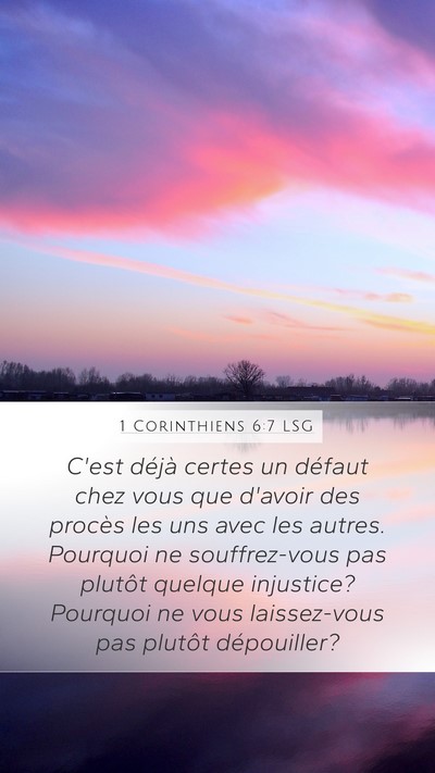 1 Corinthiens 6:7 LSG Bible Verse Image