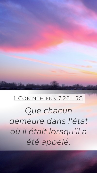 1 Corinthiens 7:20 LSG Bible Verse Image