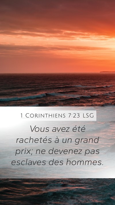 1 Corinthiens 7:23 LSG Bible Verse Image