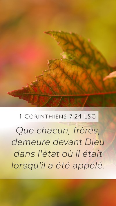 1 Corinthiens 7:24 LSG Bible Verse Image